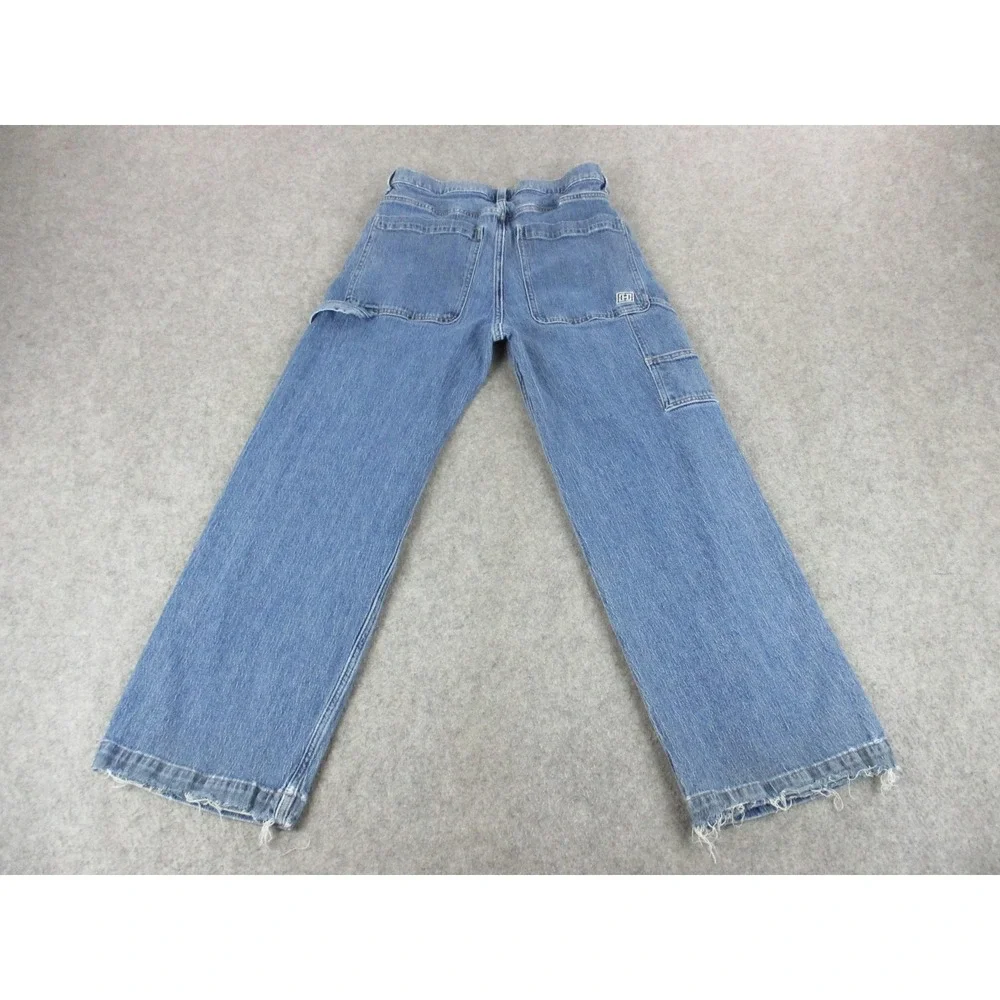 Hollister Jeans Mens 32x30 Blue Super Baggy Wide Leg Relaxed Medium Wash Y2K
